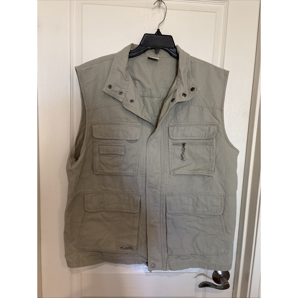 Columbia Silver Ridge Vest Men's Size XL Gray Fishing Hiking Omni-Shade Jacket